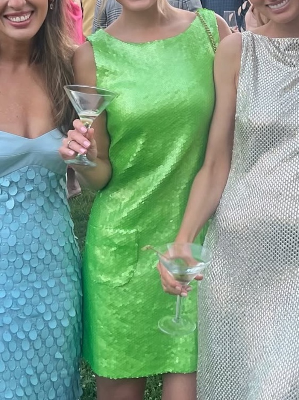 Vintage 1960s style green sequin dress